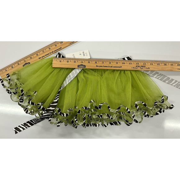 NWT Toddler Green Glitter Reflection Tutu SZ 2T RibbonTie Adjustable Closure - Picture 5 of 5